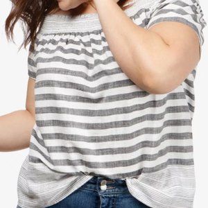 Lucky Brand Stripe Off the Shoulder Top 2X